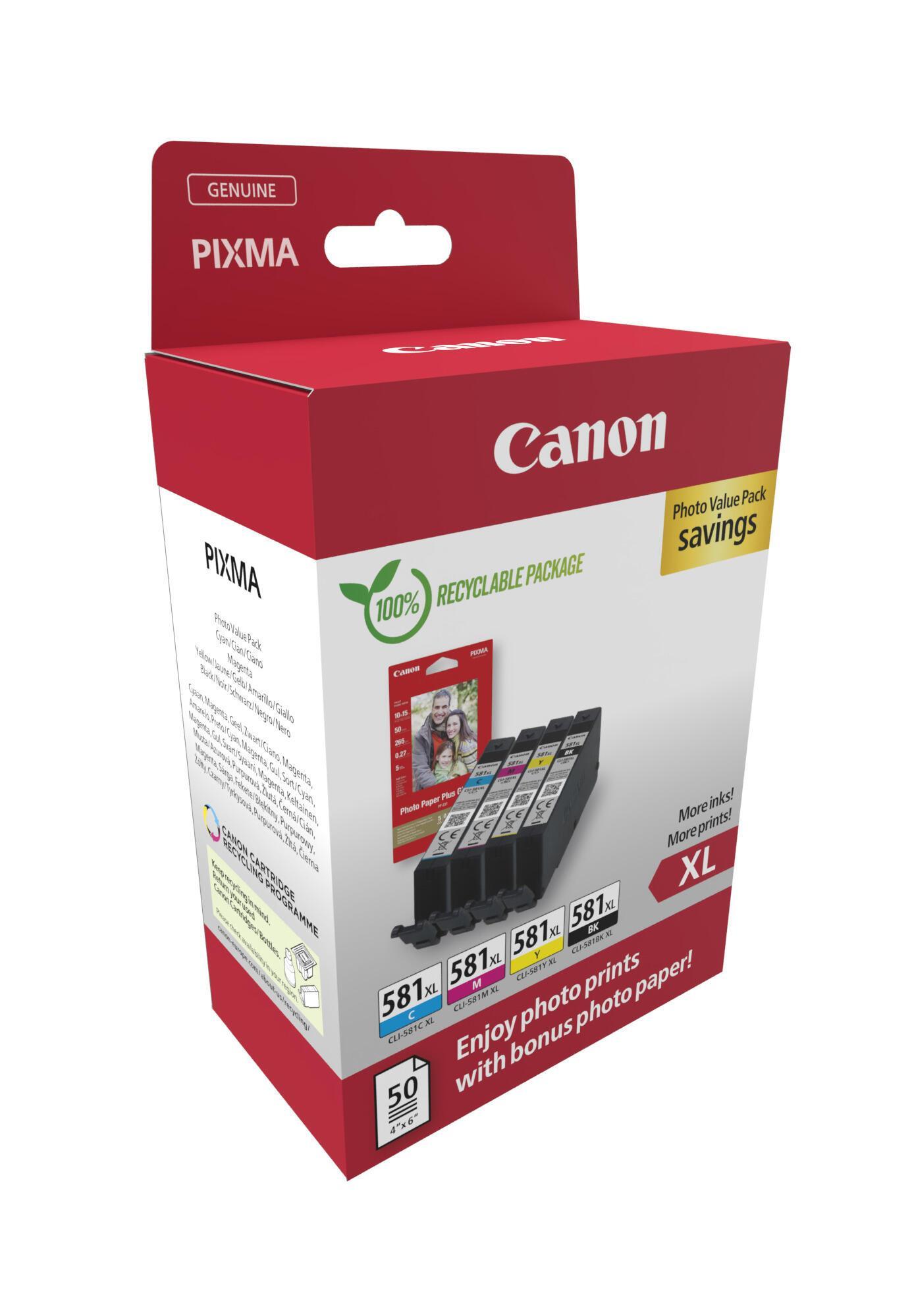 INK Canon CLI-581XL / 2052C006 / Multipack / 520 faqe – Zezë/Blu/Rozë/Verdhë - 2