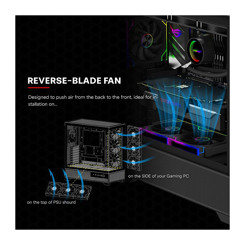 Ftohës për Kasë Xilence Gaming Series XPF360R.ARGB / 120mm / 1100-2000 RPM / ARGB / PWM / 3-Pack – Zezë - 12