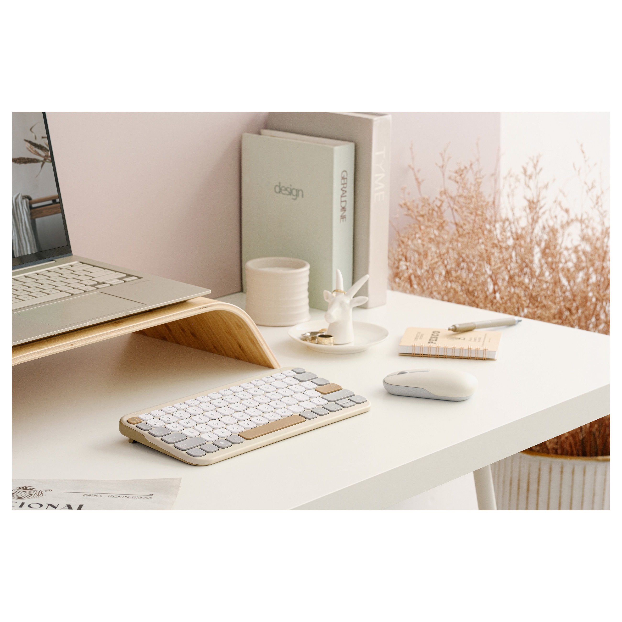 Tastierë Gaming ASUS KW100 Wireless / QWERTZ / German Language – Bezhë - 11