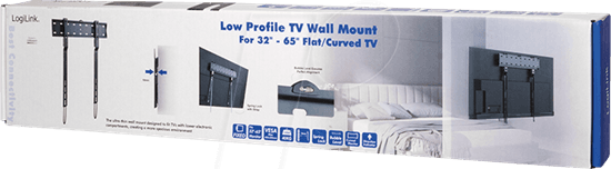 Mbajtëse për TV LogiLink BP0116 / 32-65" / 40kg / VESA / Fiks / Muri - Zezë - 3