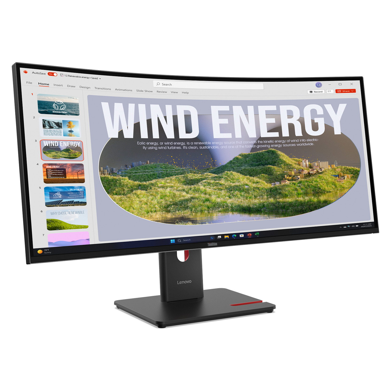 Monitor LENOVO ThinkVision T34WD‑40 / 34"/ UltraWide Quad HD VA / Curved / LED / 120Hz / 6ms / DisplayPort + HDMI + USB  – Zezë - 4