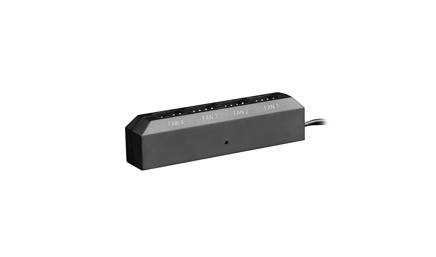 Hub për Ftohes DeepCool FH-04 / 4-Port PWM / 3-Pin-4-Pin / 550mm / Adhesive - Zezë