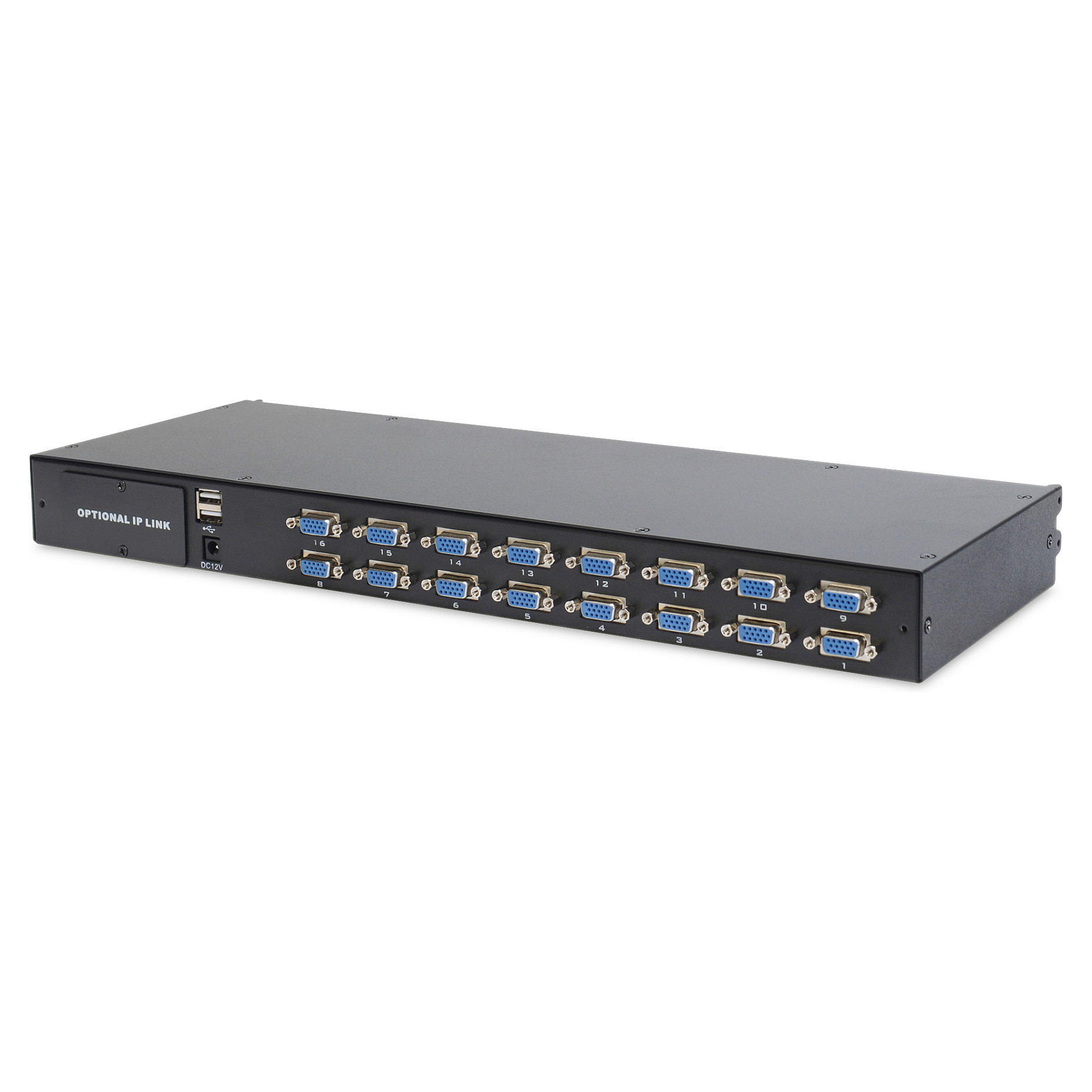 DIGITUS 19" LCD KVM Console / 16-Port VGA / German Keyboard - 5