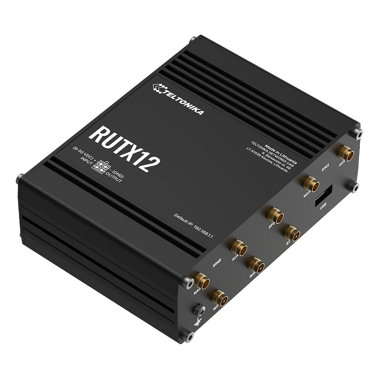 Ruter Industrial Teltonika RUTX12, Dual 4G LTE Cat 6, Dual SIM, Wi-Fi 5 Dual-Band, 5x Gigabit Ethernet, GPS, Bluetooth - Zezë - 3