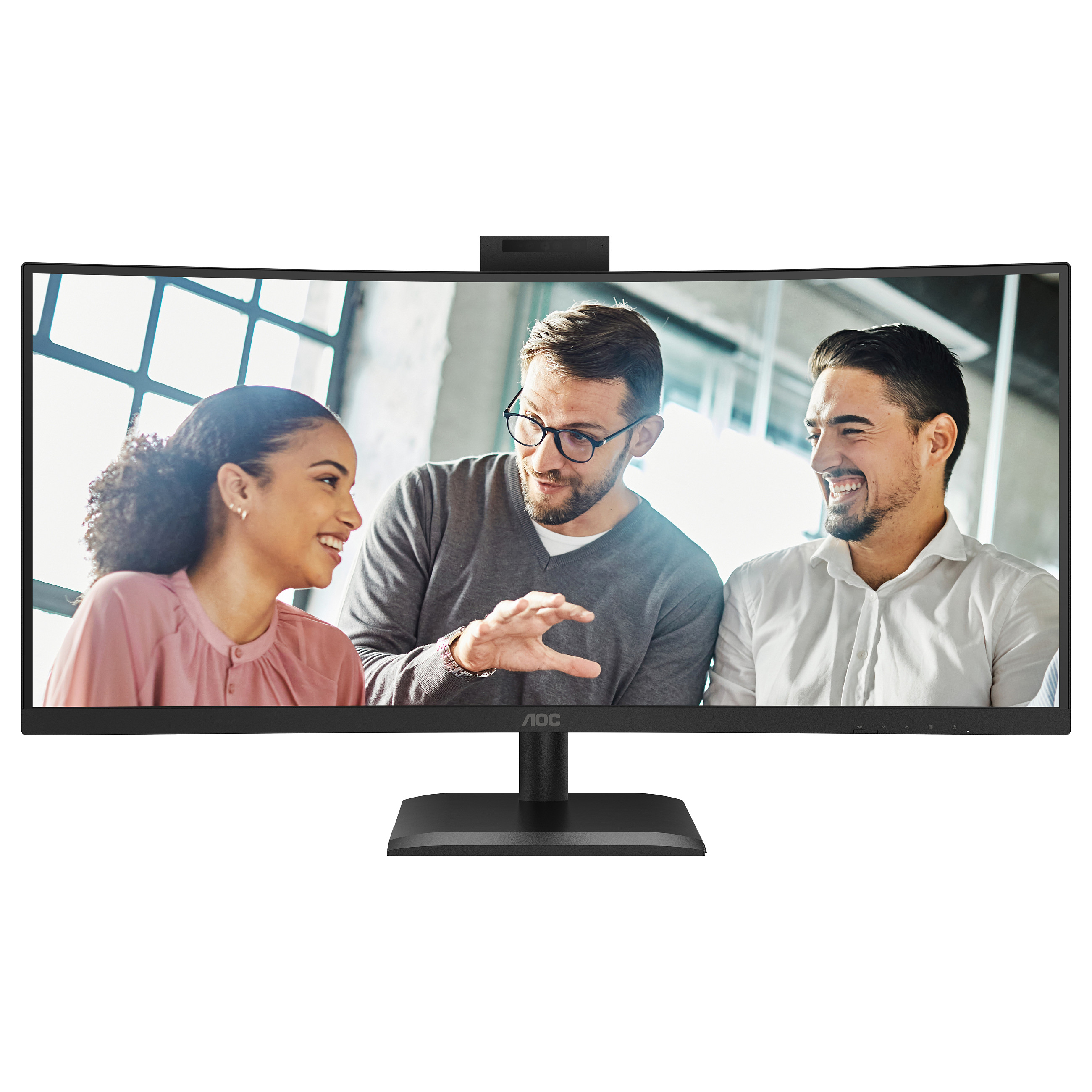 Monitor AOC CU34E4CV / 34"/ UltraWide Quad HD VA / LED / Curved / 120 Hz / 4 ms / Webcam / HDMI+USB+DP+HDCP - Zezë - 6