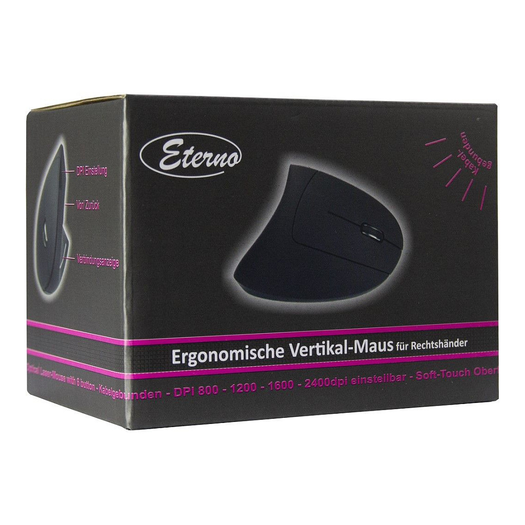 Maus me kabllo Inter-Tech AC KM-206WR / Vertical / Ergonomic - Zezë - 5
