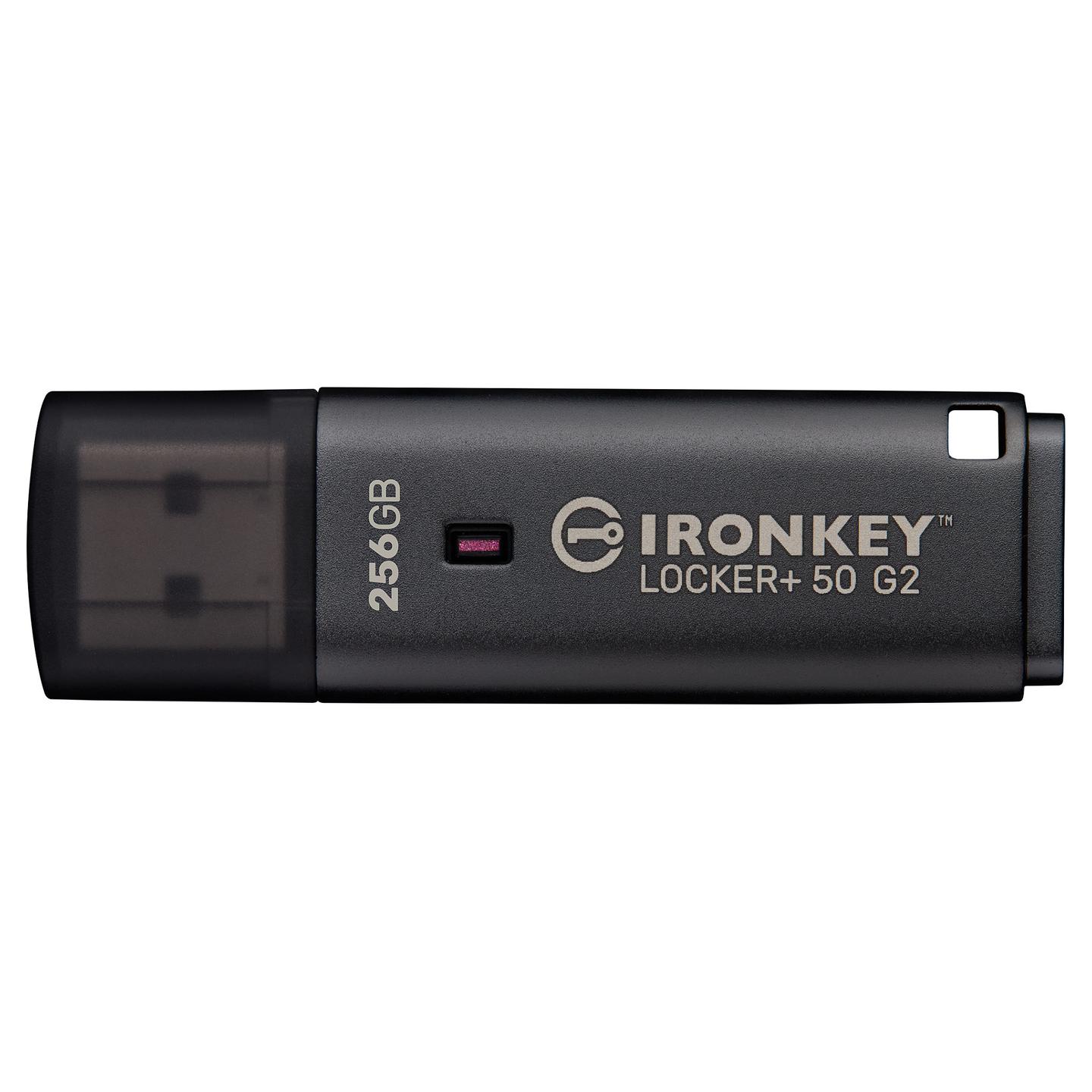 USB Flash Drive Kingston IronKey Locker+ 50 G2, 256GB, USB 3.2 Gen 1, AES 256-bit, FIPS 197 – Zezë