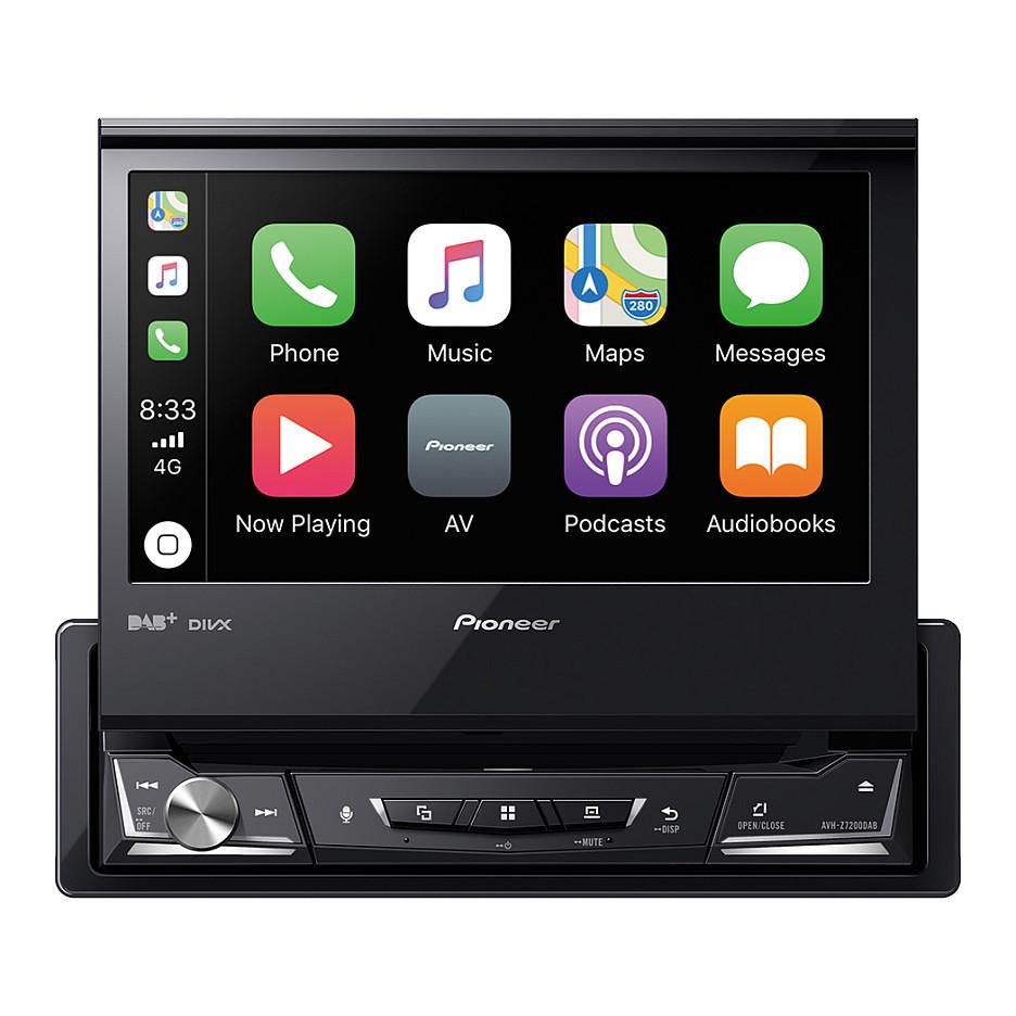 Radio multimedia për veturë Pioneer AVH-Z7200DAB, 1 DIN, ekran me prekje 7", CD/DVD, Apple CarPlay, Android Auto, DAB+, Bluetooth - Zezë