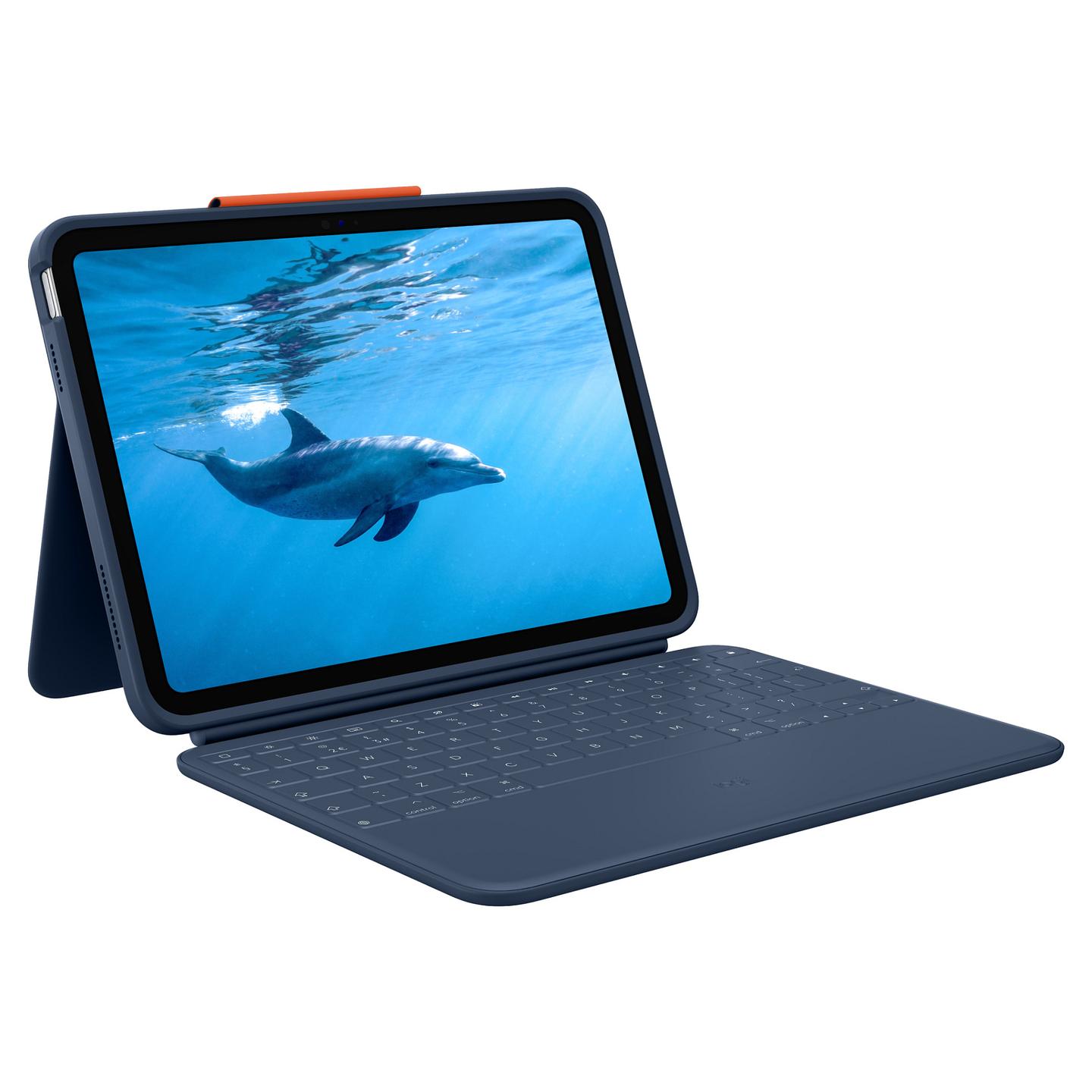 Tastierë me kabllo Logitech Rugged Combo 4 / QWERTY / Anglisht UK / Trackpad / Smart Connector - Blu - 3