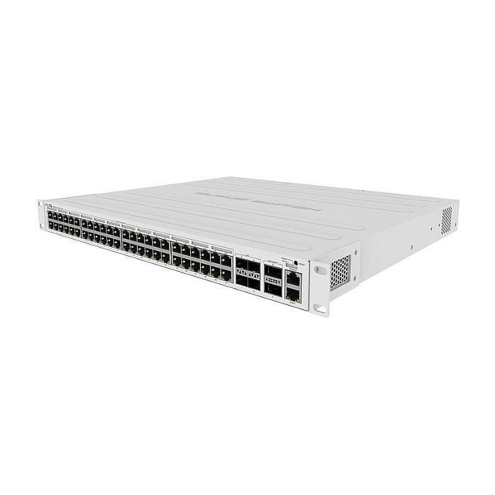 Switch MikroTik CRS354-48P-4S+2Q+RM, 48x Gigabit Ethernet RJ45 PoE, 4x 10G SFP+, 2x 40G QSFP+, PoE 700W, Rack 19" - Bardhë - 3
