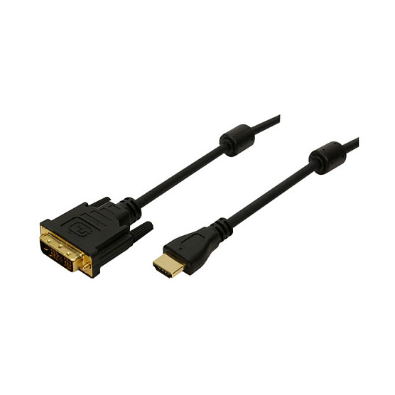 Kabllo HDMI LogiLink / HDMI-A Plug → DVI-D (18+1) Plug / St/St / 2.0m - Zezë - 1