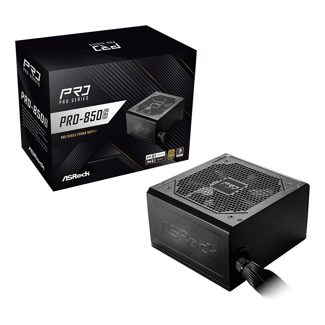 Furnizues Energjie ASRock PRO-850G, 850W, 80 PLUS Gold, ATX 3.1, PCIe 5.1, 12V-2x6, Ventilator 120mm – Zezë