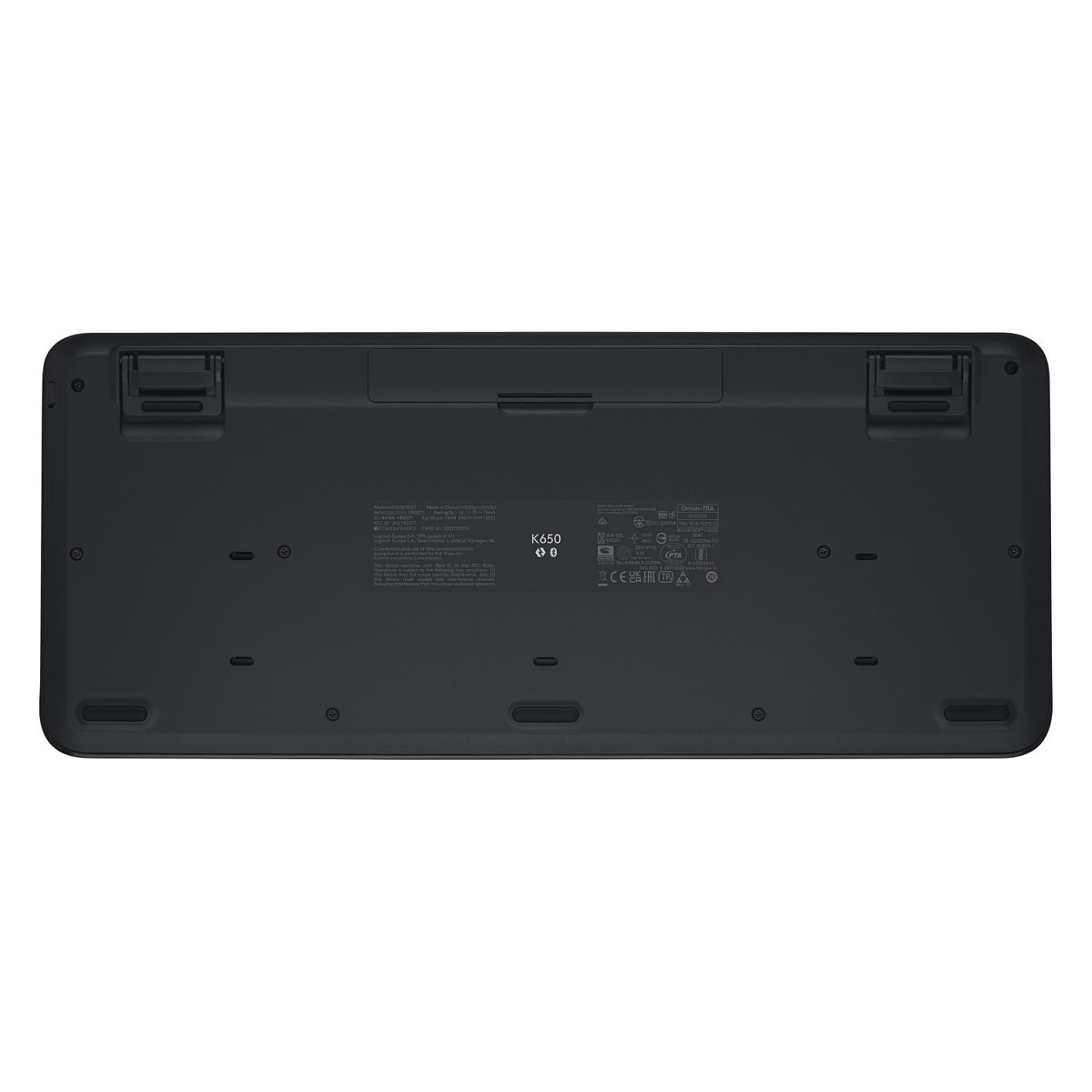 Tastierë pa kabllo Logitech Signature K650 / AZERTY (FR) / Full-Size / Membranë / Bluetooth 5.1 + Logi Bolt / Numpad / Mbështetëse për Dore – Gri - 7