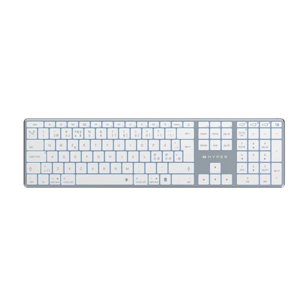 Tastierë Pa kabllo Targus HyperSpace Next / Bluetooth 5.0 / Full-Size / QWERTY / Nordic / USB-C - Gri