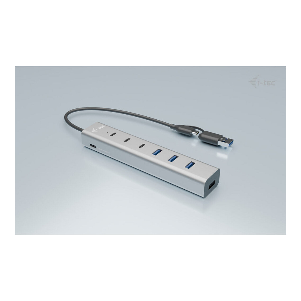 Hub I-TEC USB-C / USB-A / 7 Porta / 3x USB-C 3.2 Gen 1 / 4x USB-A 3.2 Gen 1 - Metalik - 3