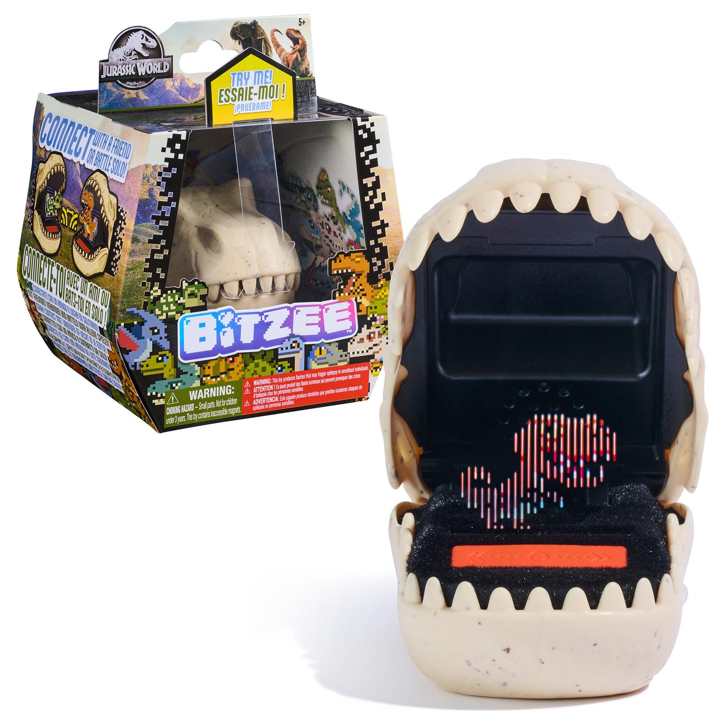 Lodra Bitzee Jurassic World Digital Pet – 25 Dinosaurs / Interactive Touch / Wireless Battle / 3 AA Batteries - Krem