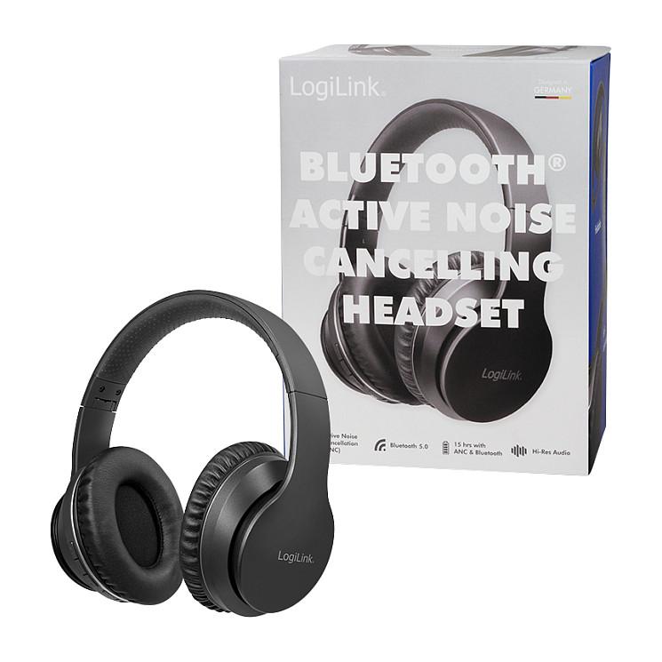 Kufje pa kabllo LogiLink BT0053 / On-Ear / Bluetooth 5.0 / ANC / 40 mm / 15 orë – Zezë - 8