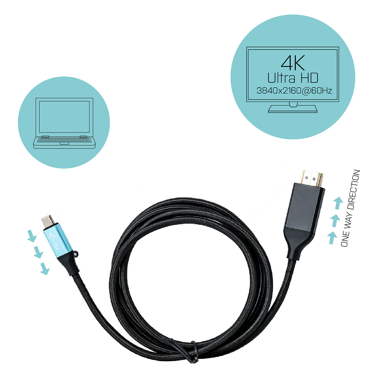 Kabllo I-TEC USB-C TO HDMI / 150 cm – Zezë - 4