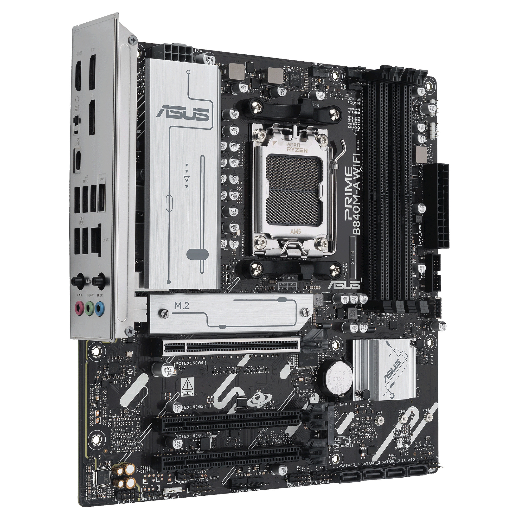 Pllakë Amë AMD AM5 ASUS Prime B840M-A WIFI / DDR5 / HDMI+DP / mATX - 3