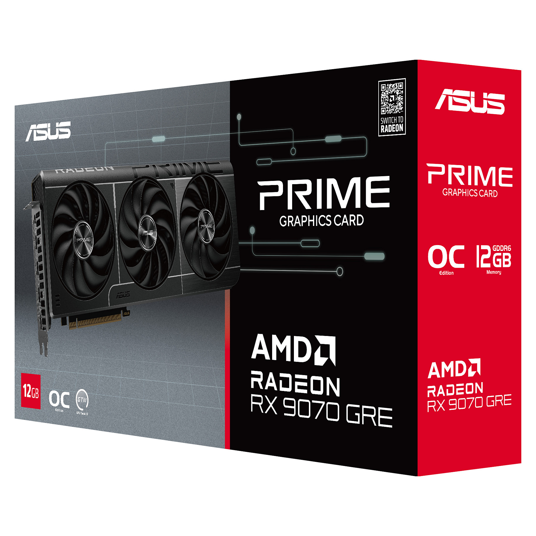 Kartelë Grafike AMD Asus Prime Radeon RX 9070 GRE OC 12GB GDDR6 - 12