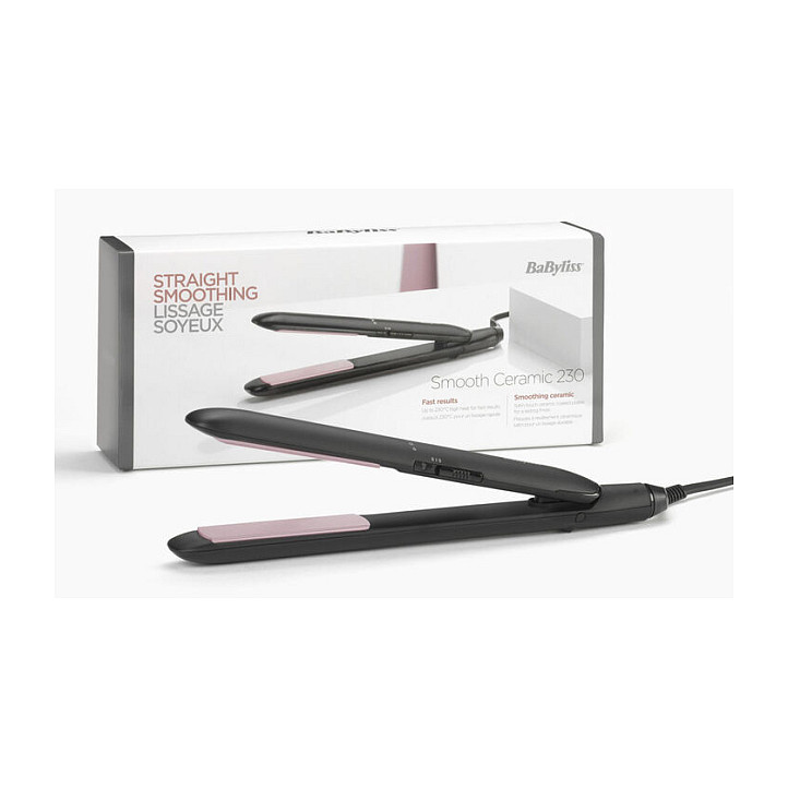 Drejtuese për flokë BaByliss Smooth Ceramic 230 ST241E / Ceramic / 200–230°C / 2 Nivele / 60min Auto Shut-Off / Multi-Voltage – Zezë - 2