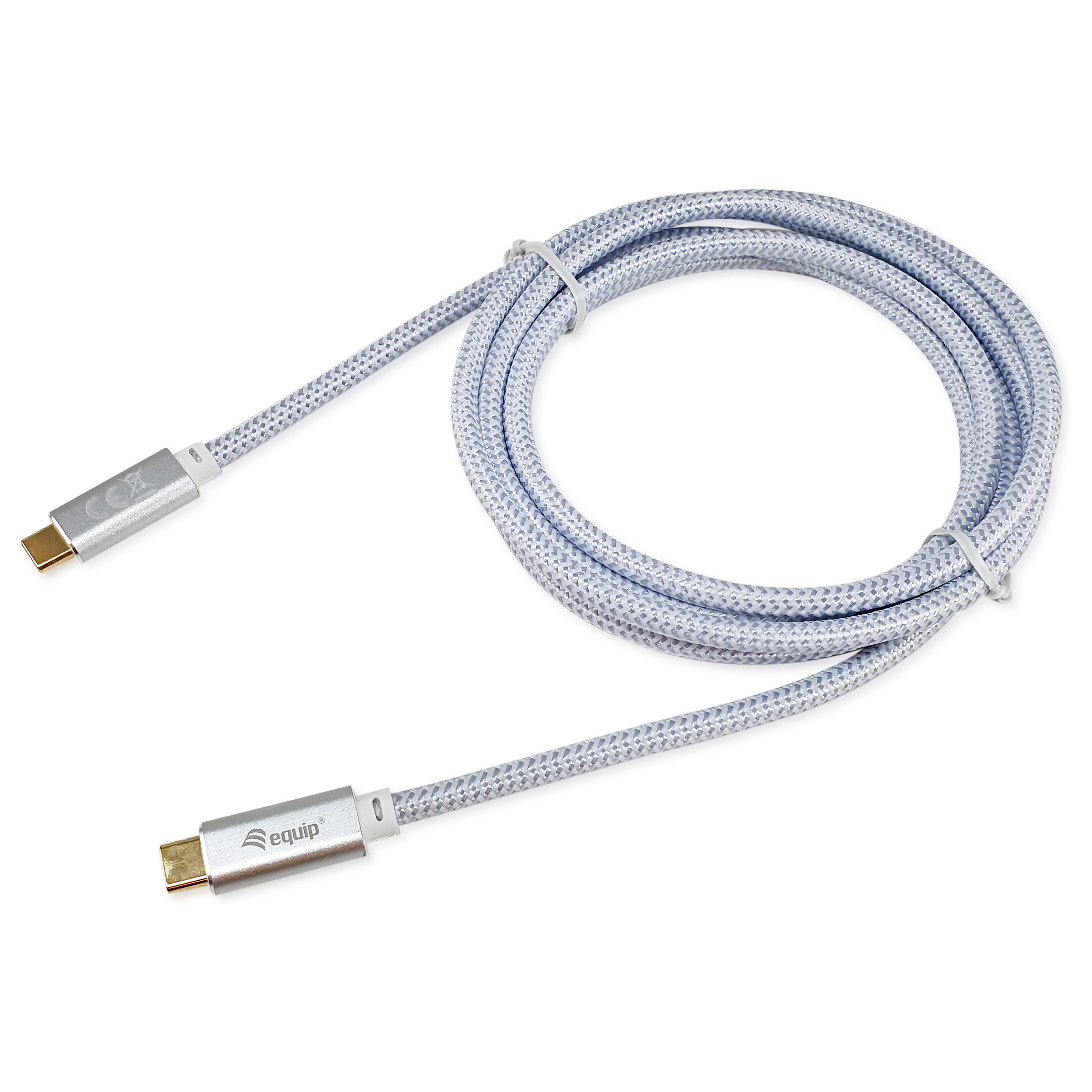 Kabllo USB Equip USB-C 3.2 në USB-C (St/St) / 3.00m / 5A / 4K@60Hz – Bardhë - 1