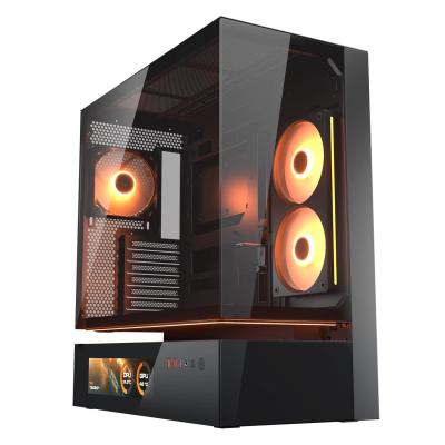 Kasë PC COUGAR CFV235 Vision / Mid Tower / ATX / 2x 120mm + 3x 140mm Fan Support / Tempered Glass / 9.16" LCD / 360mm Radiator / ARGB - Zezë