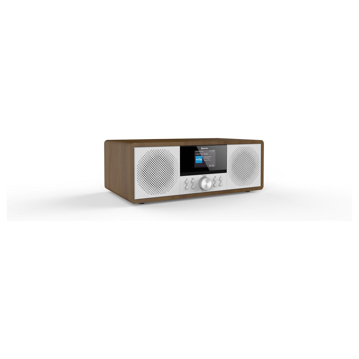 Sistem muzikor Denver MIR-270DW, radio interneti, DAB+, FM, CD, Bluetooth, ekran me ngjyra 2.4", 2 × 10 W RMS, USB, AUX - Dru i errët - 4
