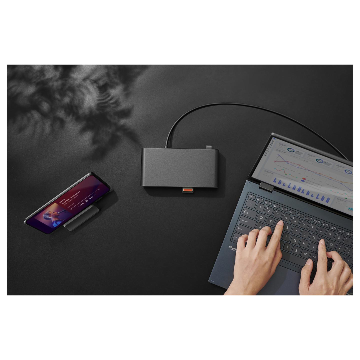 Docking Station ASUS DC300, 3× Video, HDMI 2.0, DisplayPort 1.4, USB-C, USB-A, Gigabit Ethernet, SD, PD 90 W – Zezë - 16
