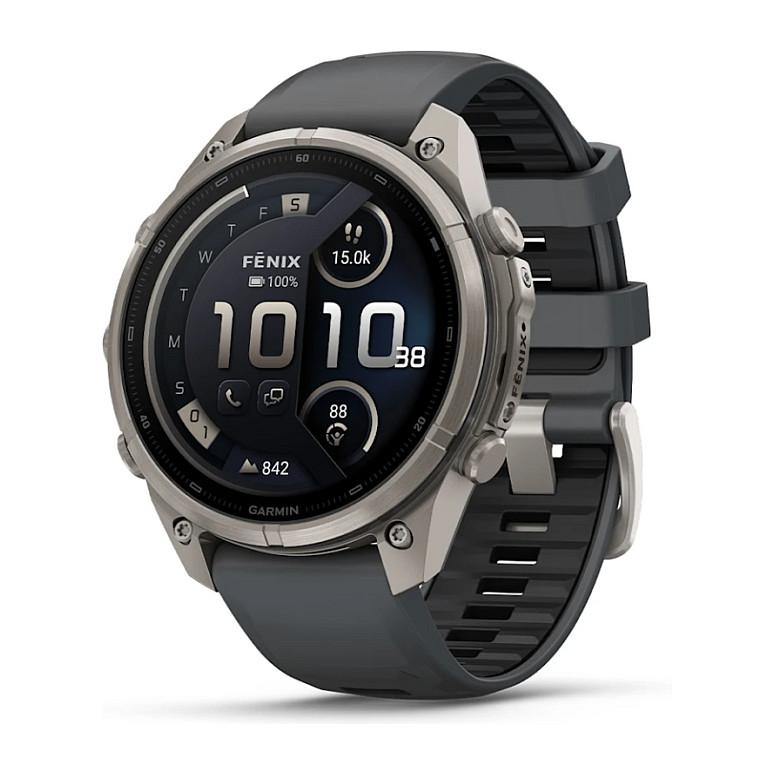 Orë e Mençur Garmin Fenix 9 Pro, 47mm, AMOLED, LTE, Titan, QuickFit Silikon - Zezë