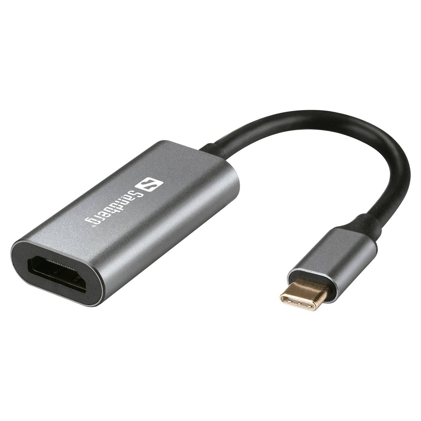 Kabllo HDMI Sandberg 136-12 / USB-C në HDMI / 4K @ 60Hz / USB-C Mashkull / HDMI Femër - Argjend