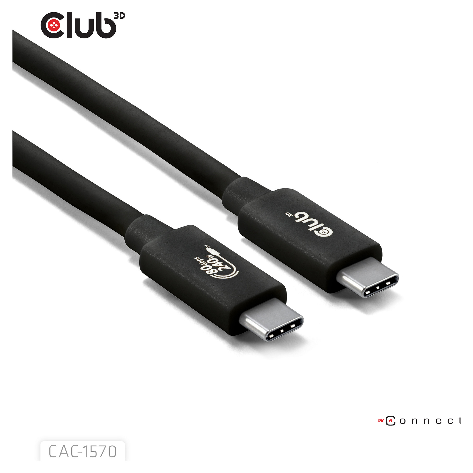 Club3D Kabllo USB‑C / 80 Gbps / PD 240W / 8K240Hz / 1.2m / St–St - 6