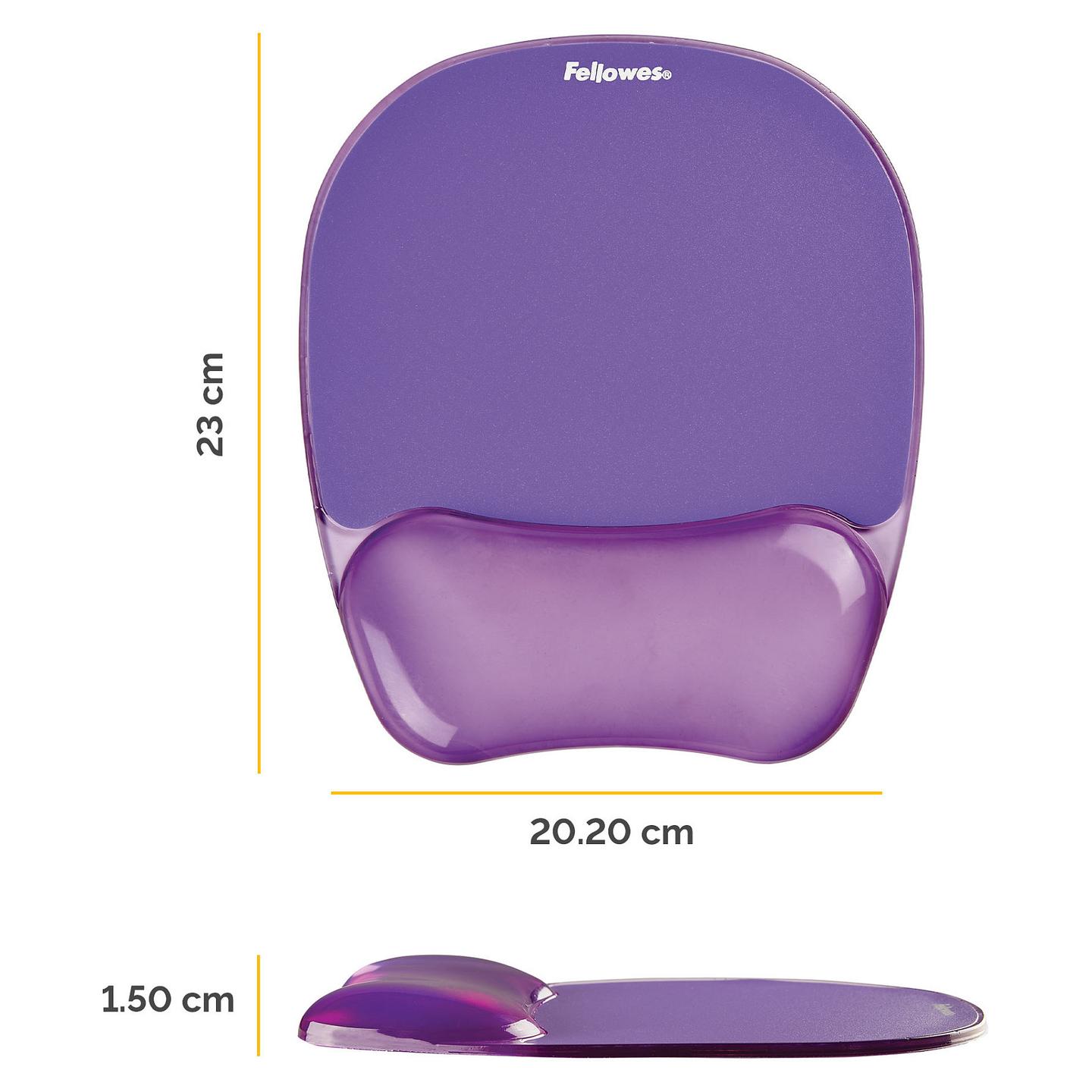 Mauspad Fellowes Crystal Gel / 9144104 / Mbështetje për Kyçin e Dorës / Gel – Vjollcë - 2