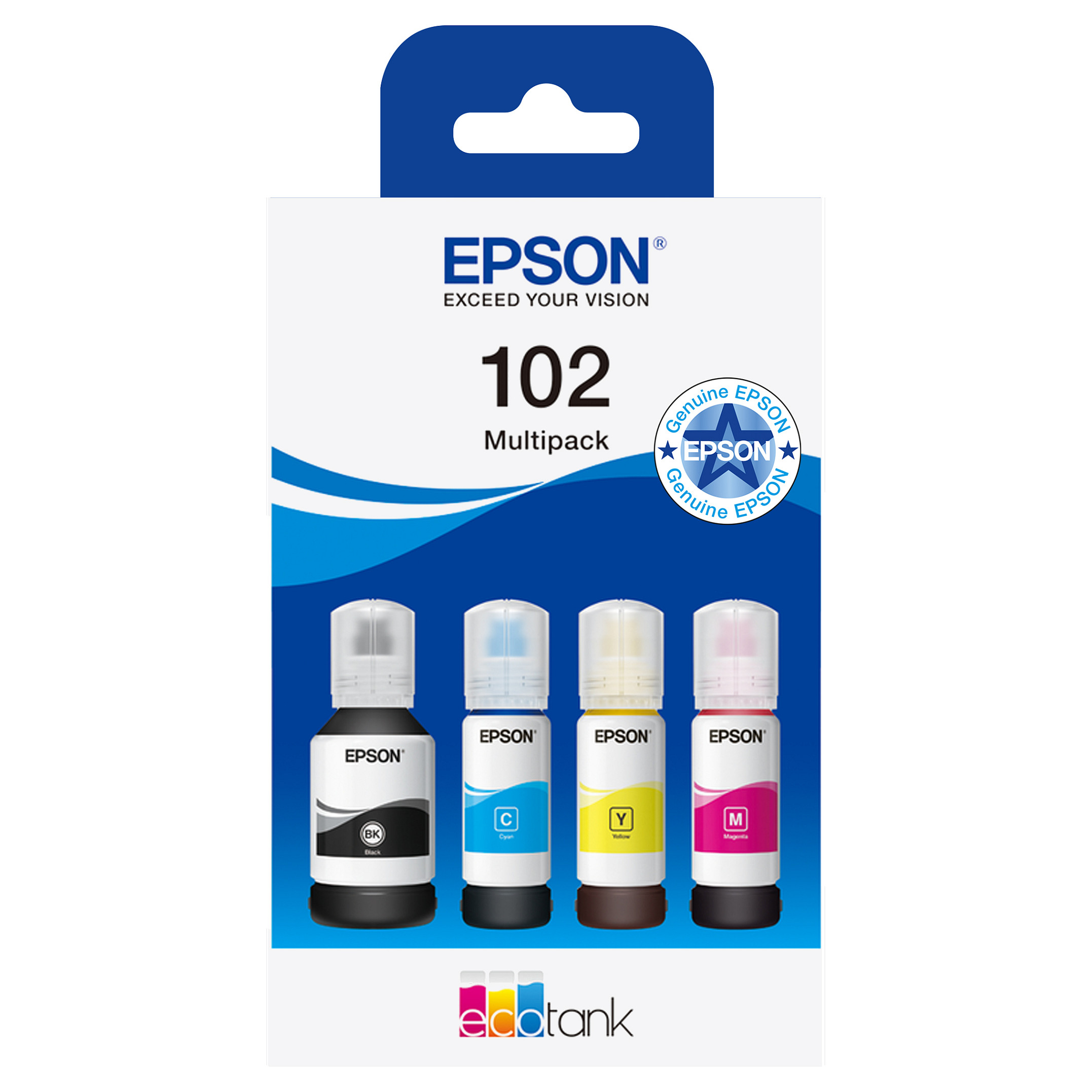 INK Epson 102 EcoTank / C13T03R640 / 4-Pack (BKMCY) deri në 6.000 faqe - Zezë / Blu / Verdhë / Rozë - 7