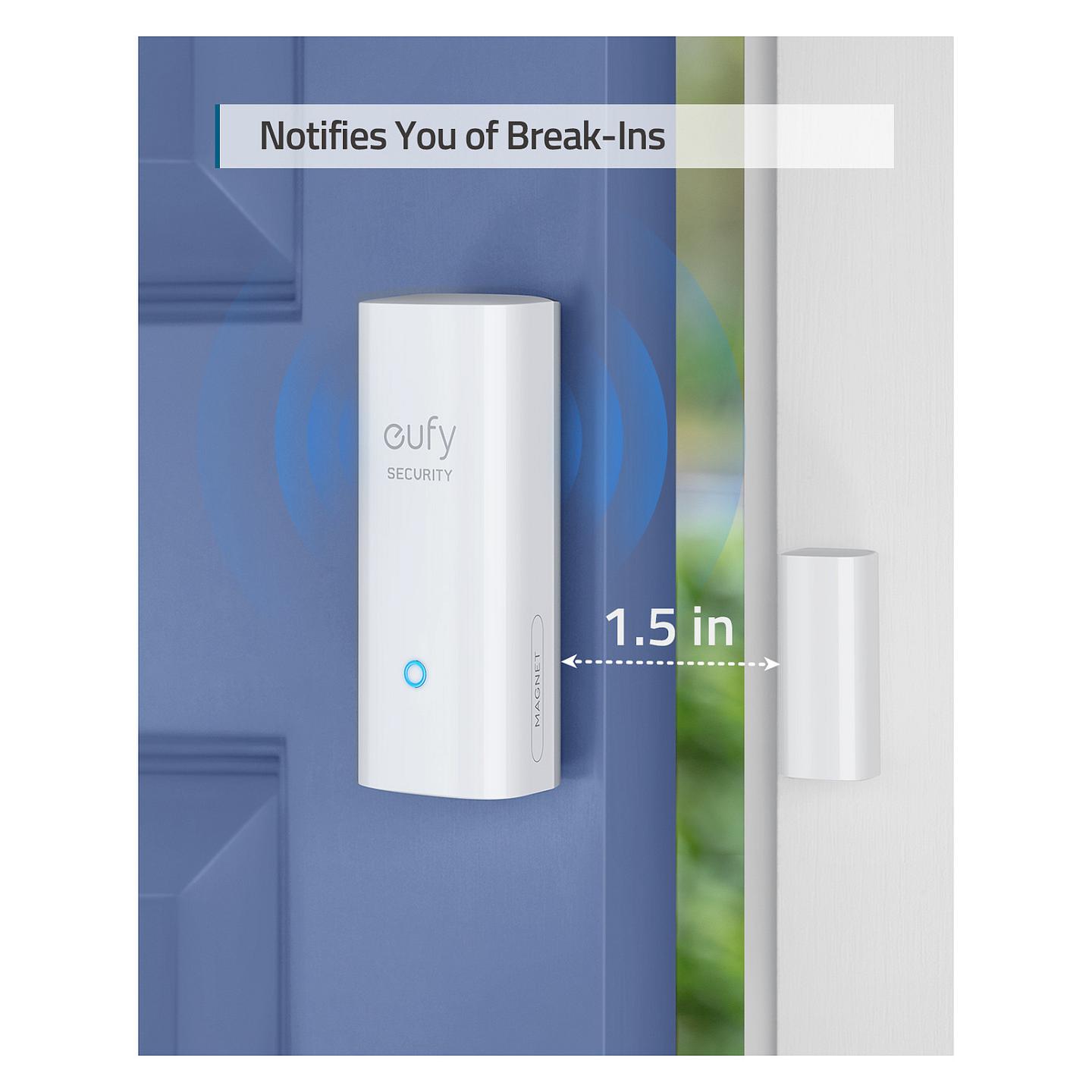 Sensor për Dyer dhe Dritare Eufy T89000D4, Wireless, CR-123A, 100 dB - Bardhë - 8