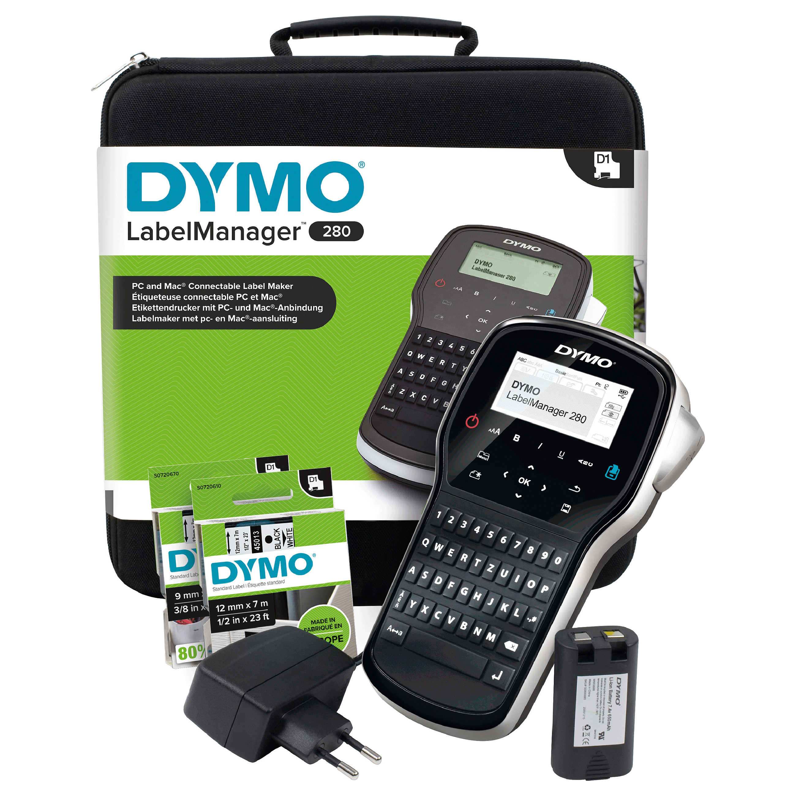 Printer Label Dymo LabelManager 280 / Tastierë QWERTZ / Set me çantë mbrojtëse - 1