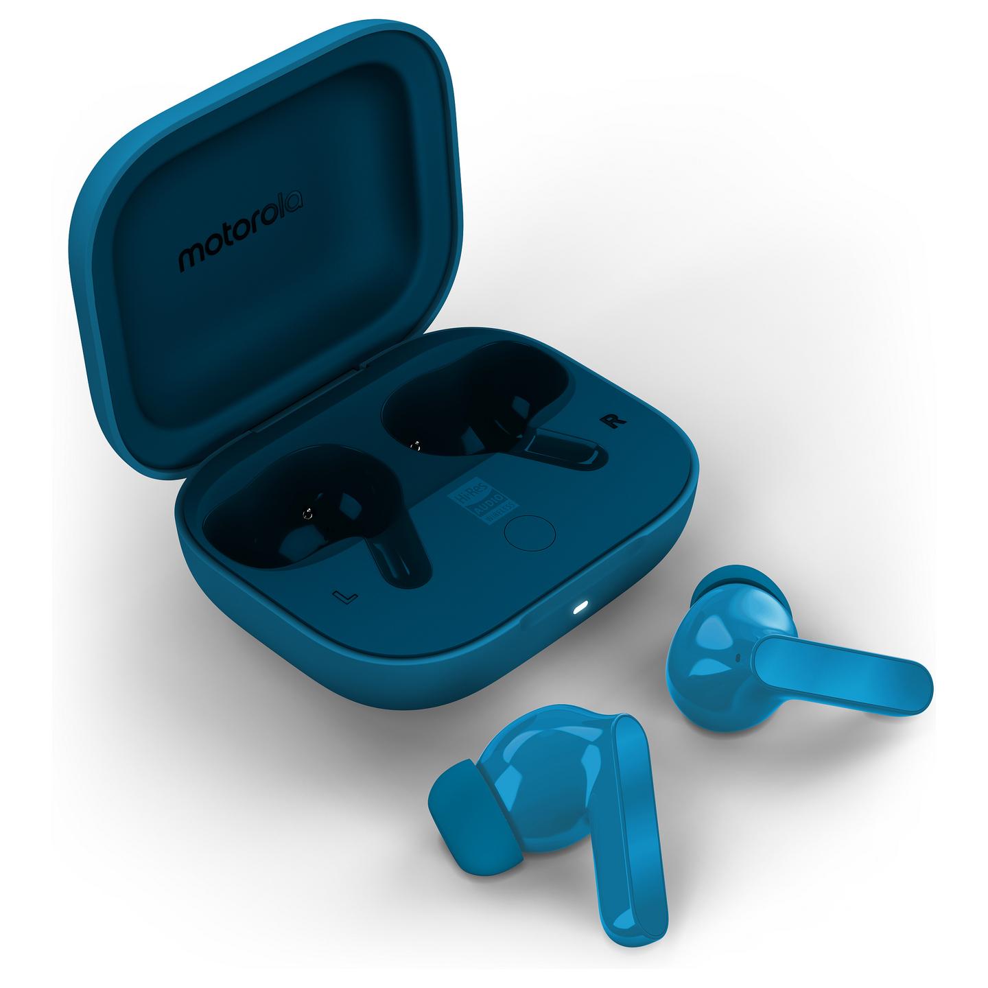 Kufje pa kabllo Motorola moto buds bass / TWS / Bluetooth 5.3 / 12.4mm / Dynamic ANC / Hi-Res Audio / 3 Mikrofona - Blu - 9