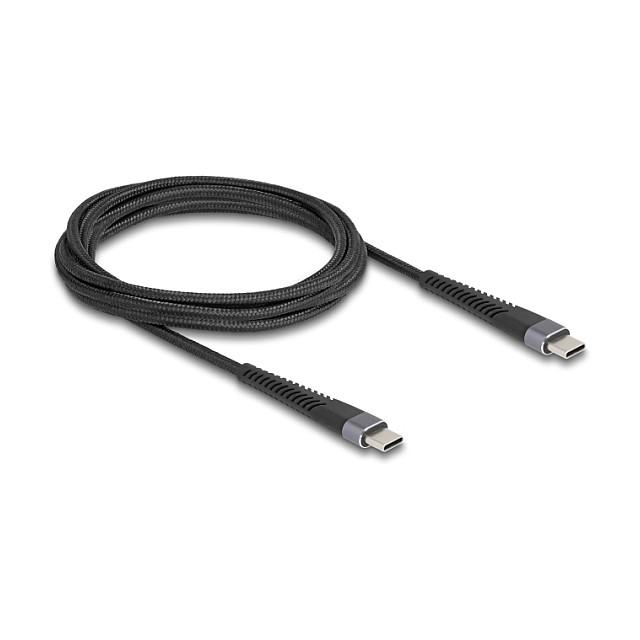 Kabllo USB DeLOCK 81125 / USB-C në USB-C / 2m / USB 2.0 / 60W / 3A - Zezë