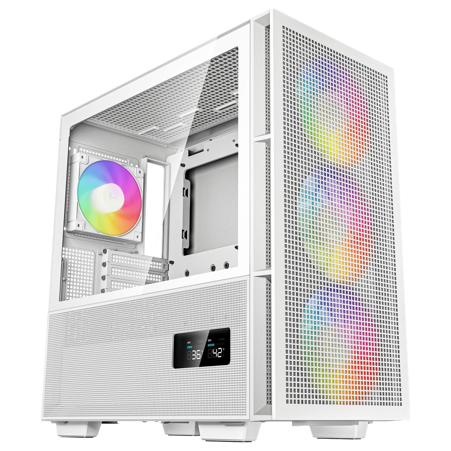 Kasë DeepCool CH560 Digital, Mid Tower, ATX, Tempered Glass, ARGB - Bardhë