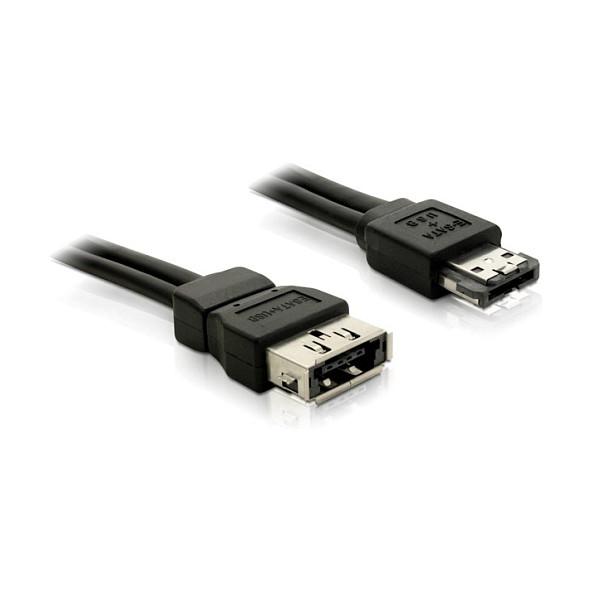Kabllo eSATA DeLOCK 84389, Power Over eSATA 5V, mashkull në femër, 1 m - Zezë