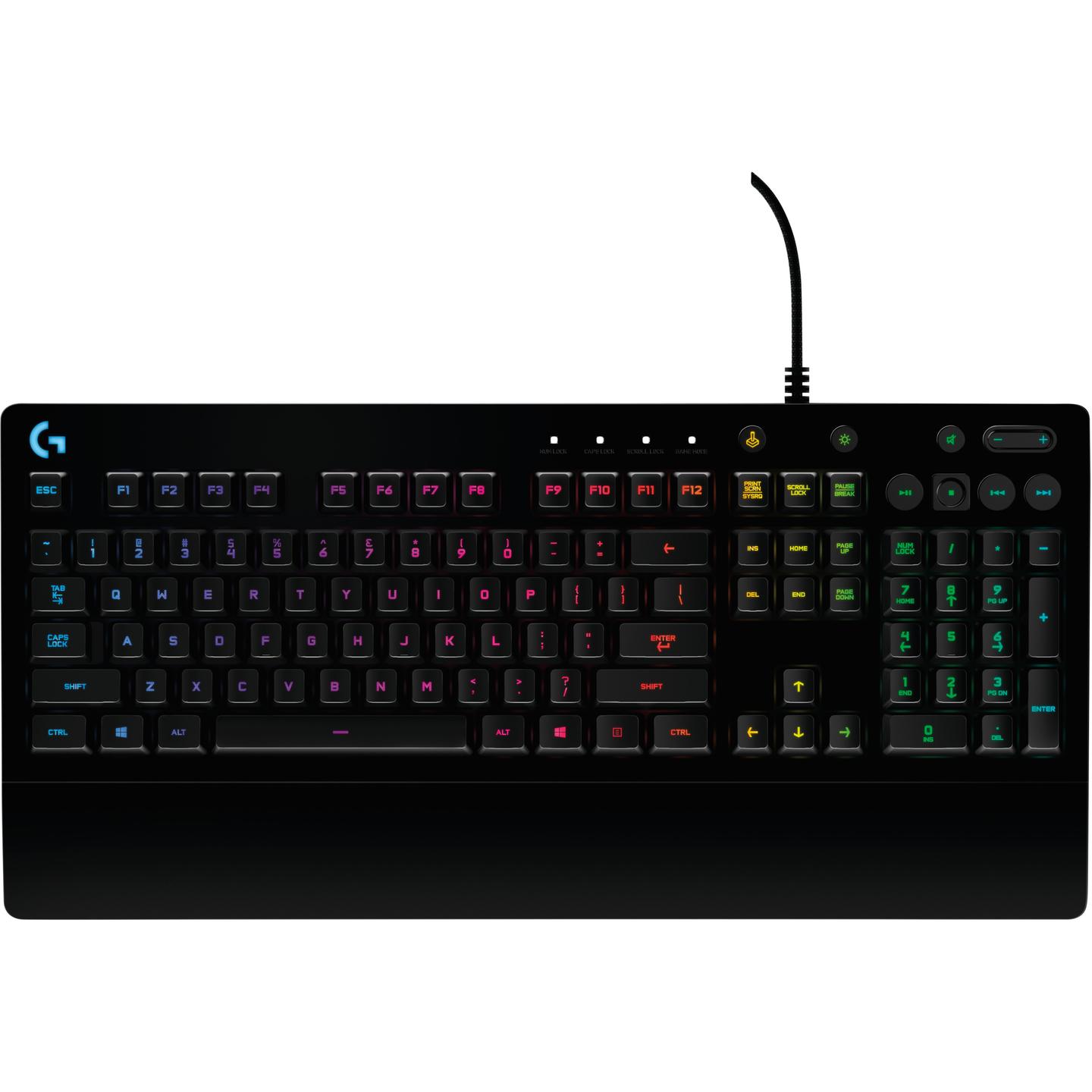 Tastierë Gaming me Kabllo Logitech G213 Prodigy, Membrane Mech-Dome, Full Size, RGB, Anti-Ghosting, USB - Zezë