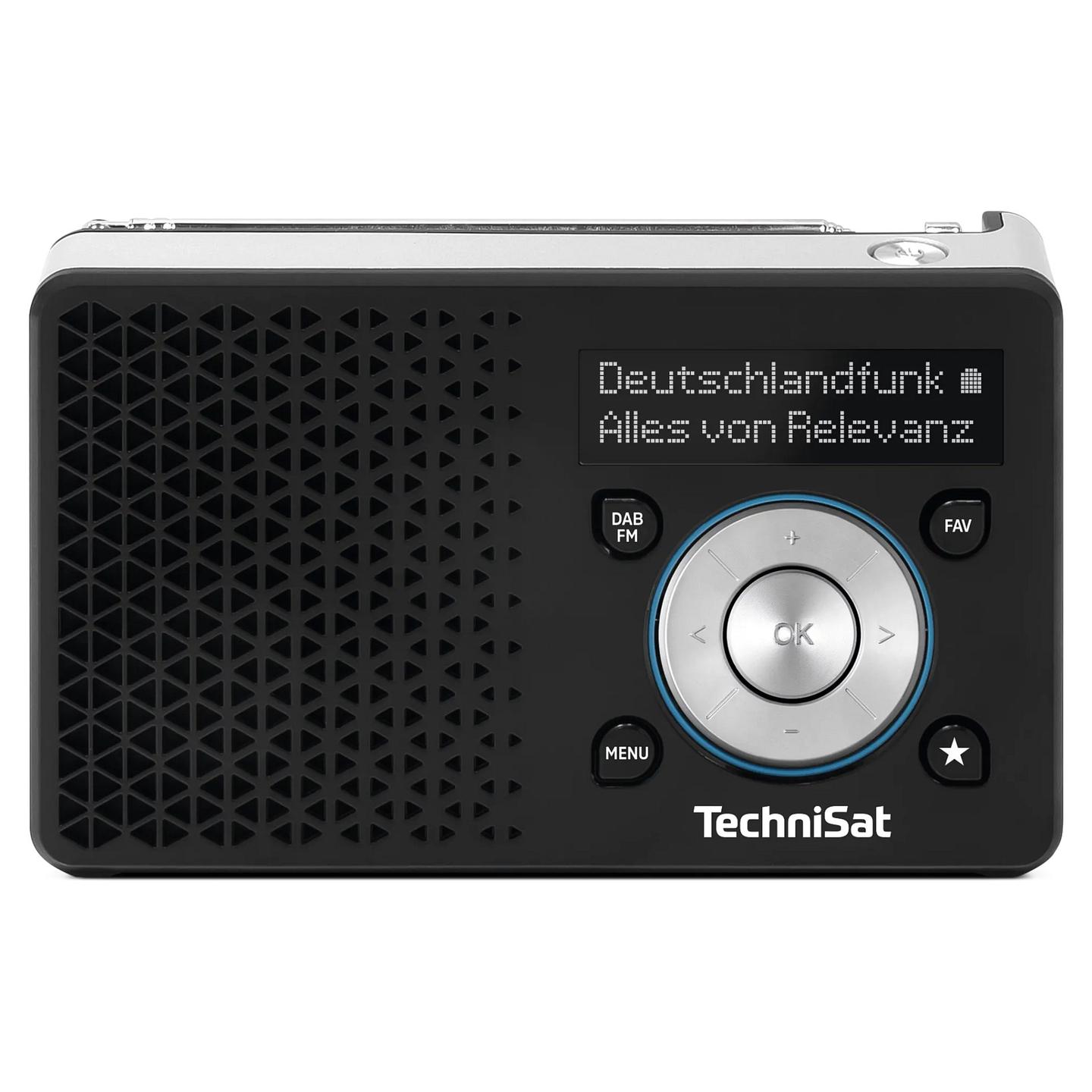 Radio portative TechniSat DIGITRADIO 1 A, DAB+, FM, 1W, ekran OLED, USB-C, dalje 3.5 mm - zezë dhe argjend