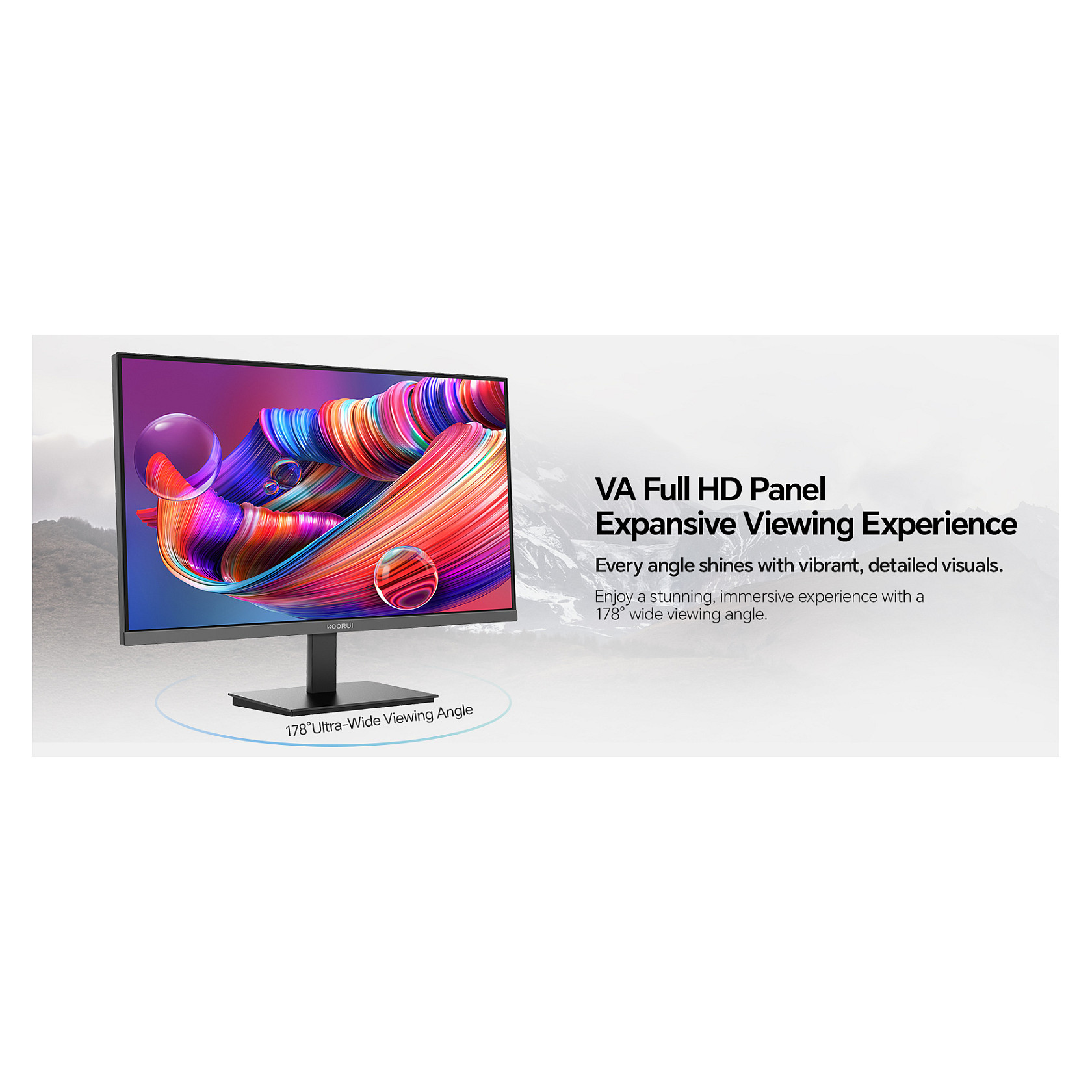 Monitor KOORUI E2212F / 21.4"/ Full HD VA / 100 Hz / 6 ms / HDMI+VGA - Zezë - 10