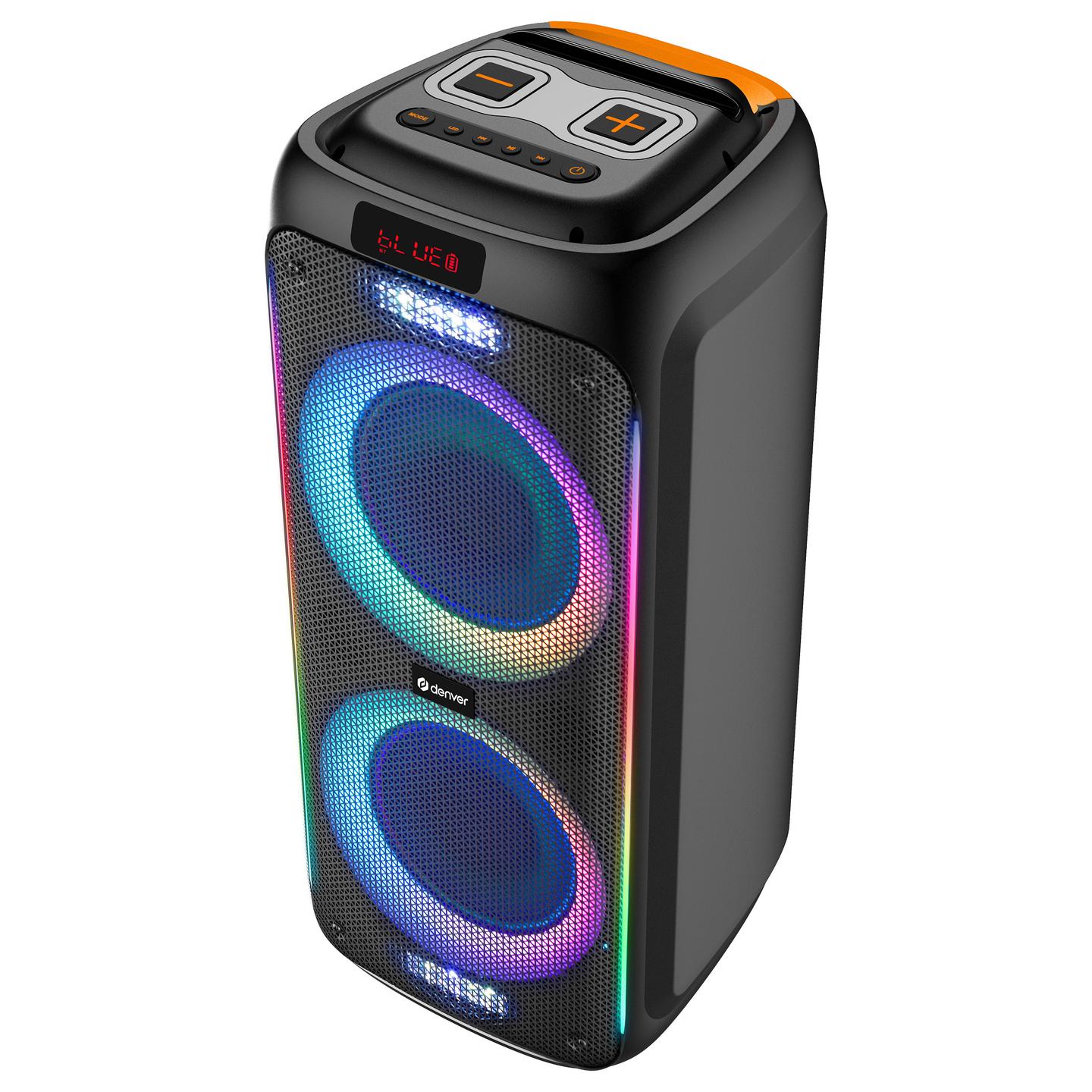 Altoparlant Denver TSP-456, 600W, 60W RMS, Bluetooth 5.0, USB, MicroSD, AUX, TWS, LED - Zezë - 2