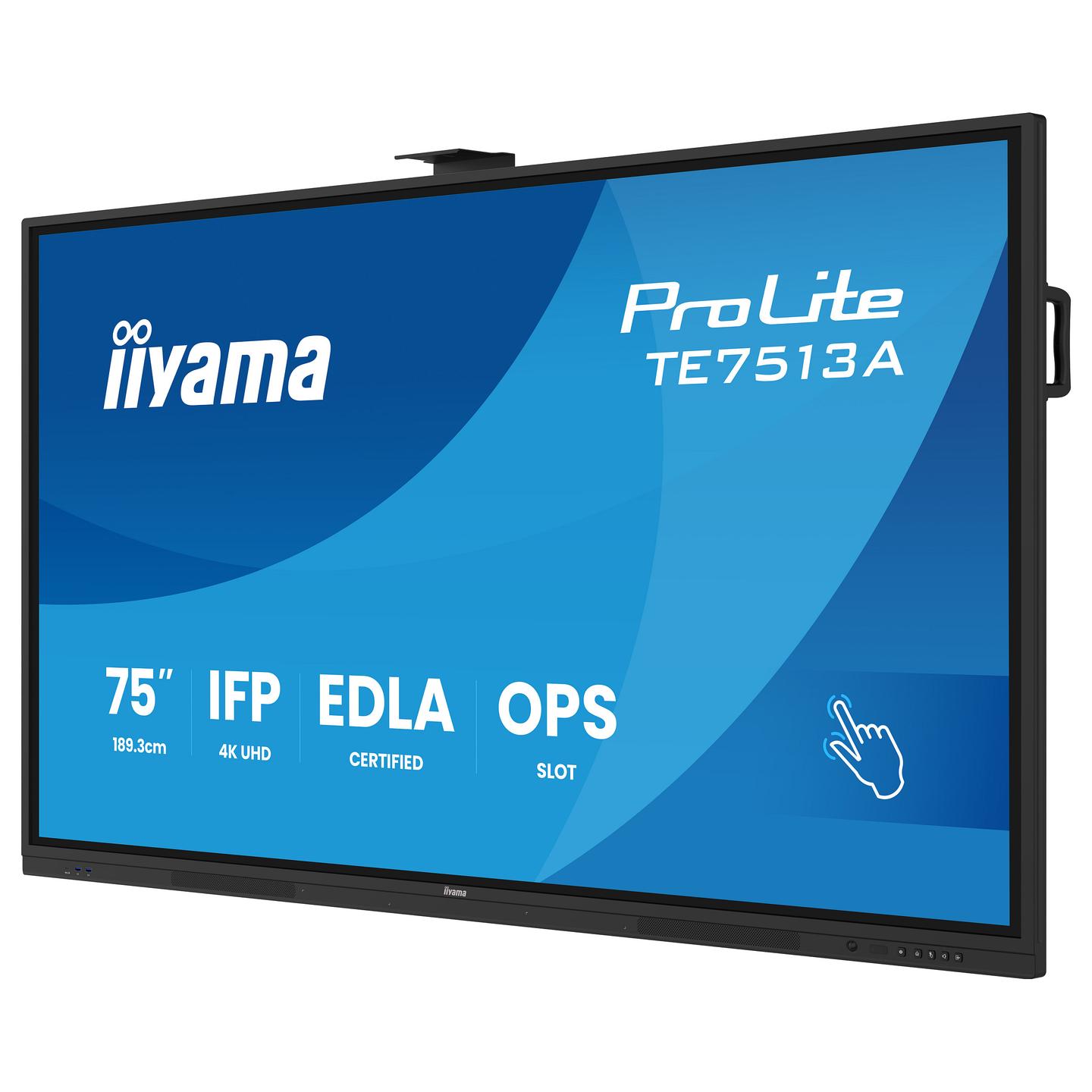 Interaktiv (Smart Board) iiyama ProLite TE7513A-B3AG, 75", 4K UHD, IPS, PureTouch-IR+, 6GB, 128GB, Wi-Fi 6E, 2xHDMI, DisplayPort, 2xUSB-C, NFC - Zezë - 7