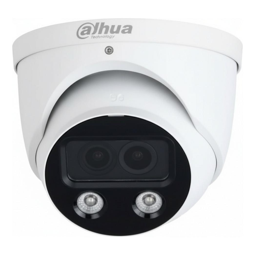 Kamerë Sigurie IP CCTV Dahua IPC-HDW5449H-ASE-D2, 4MP, Dual Lens, Full-Color, IR + Warm Light 50m, PoE - Bardhë