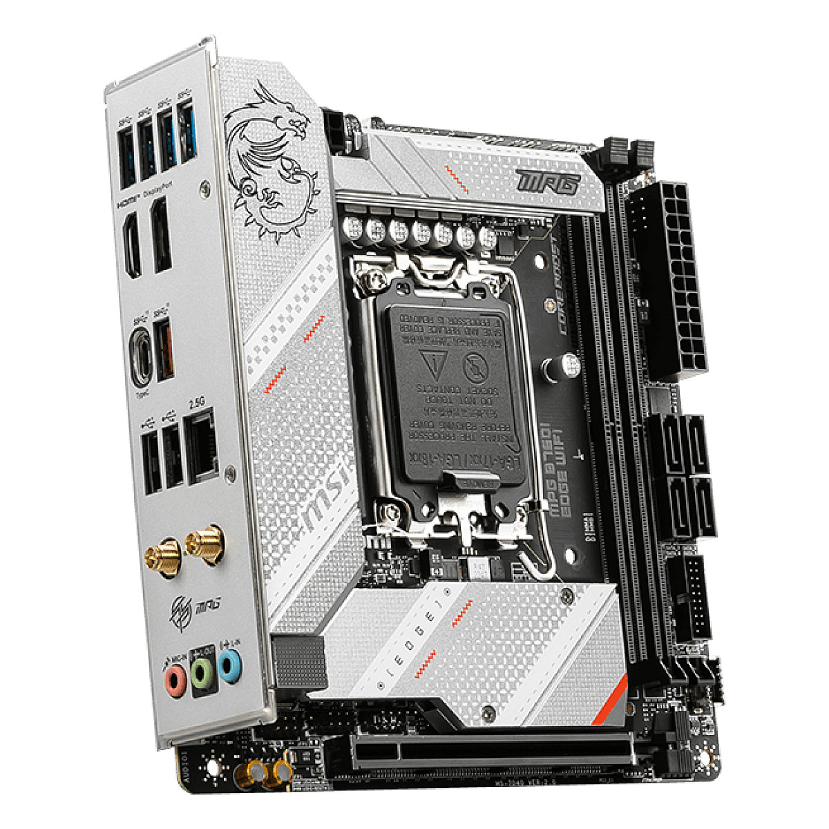 Pllakë Amë MB Intel MSI MPG B760I Edge / LGA 1700 / DDR5 / mITX / HDMI+DP - 4