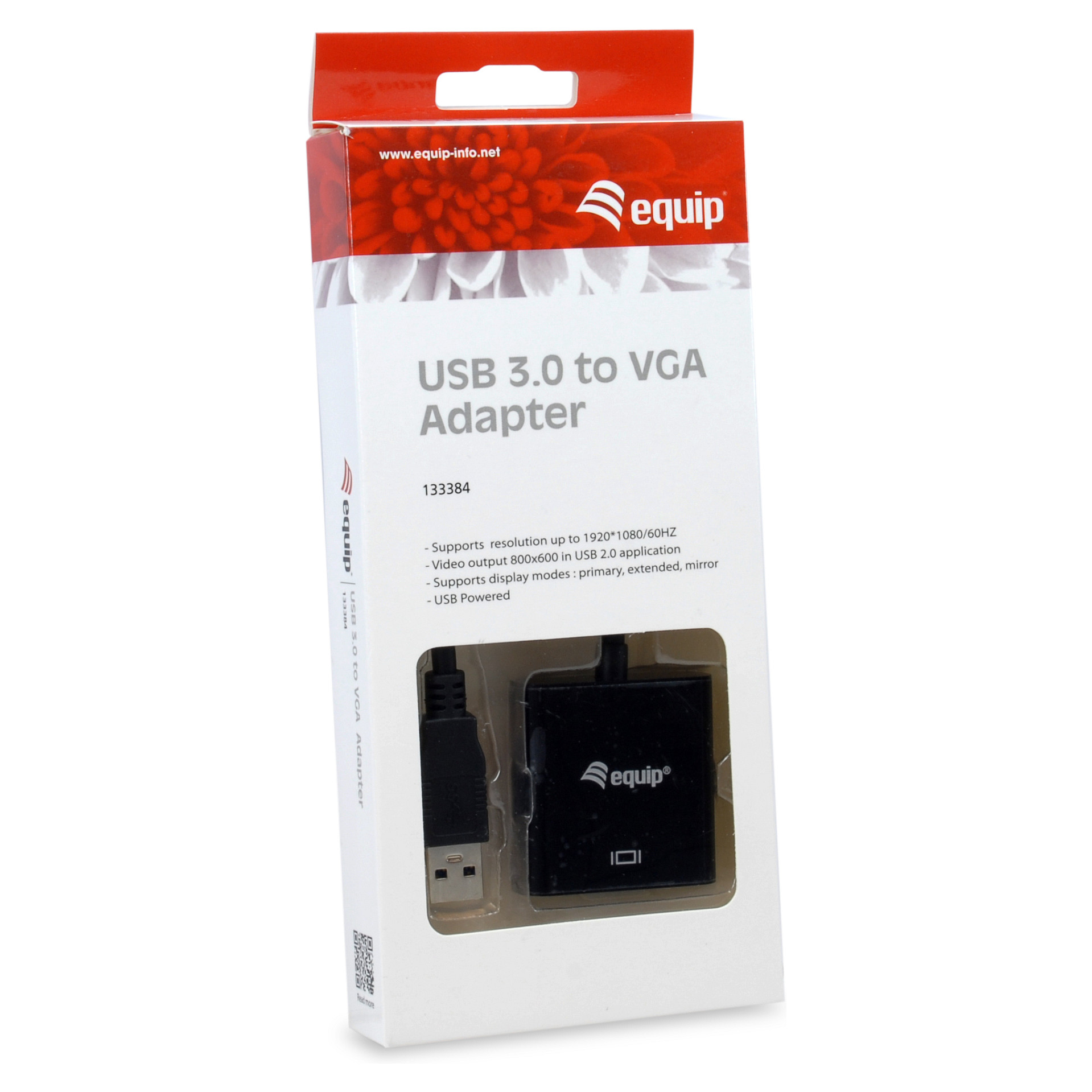 Kabllo USB Equip USB 3.0 në VGA HD15 / 1920×1080@60Hz / 0.15m - Zezë - 4