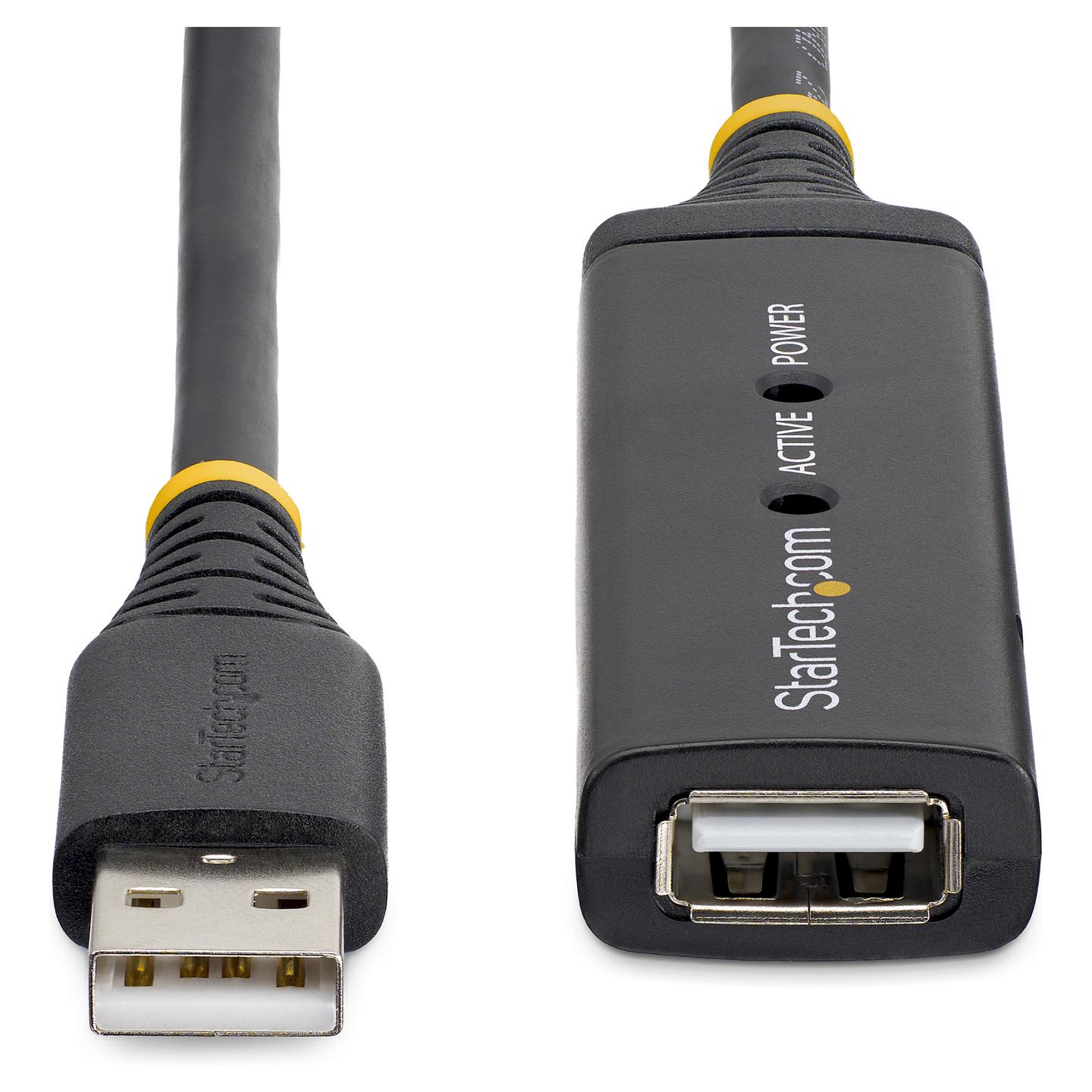 Kabllo USB StarTech.com USB2AAEXT5M, USB-A Mashkull në USB-A Femër, USB 2.0, 480Mbps, 5m, Zgjatuese Aktive - Zezë - 7