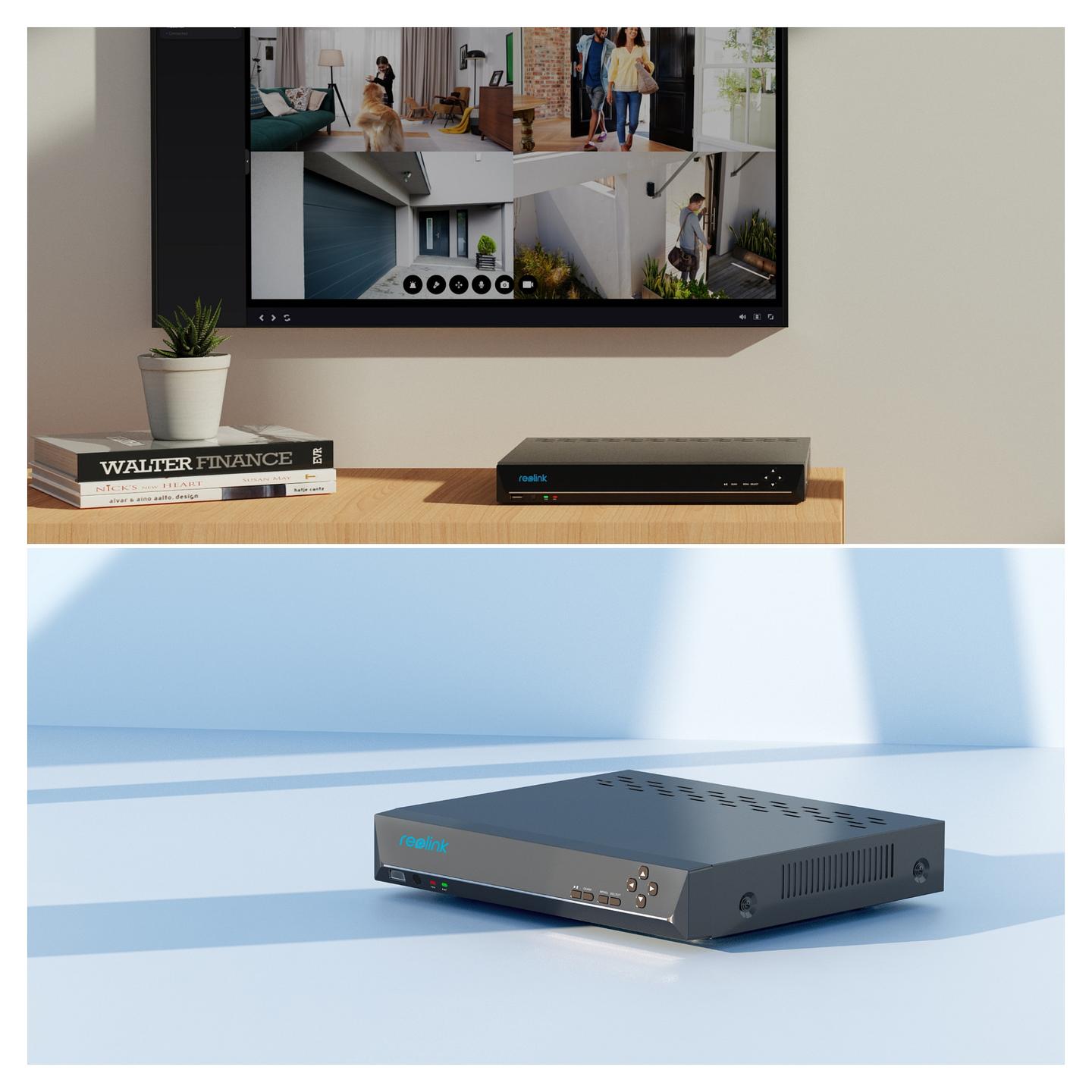 NVR Reolink NVS36, 36-Kanal, deri 16MP, 3× SATA deri 48TB, 4× RJ45 për Kamera, Gigabit Ethernet, HDMI, VGA, 8× Alarm In, 4× Alarm Out - Zezë - 9